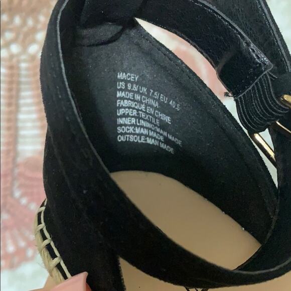 5/$30 JustFab Suede Woven Wedges -BLACK - Picture 8 of 8